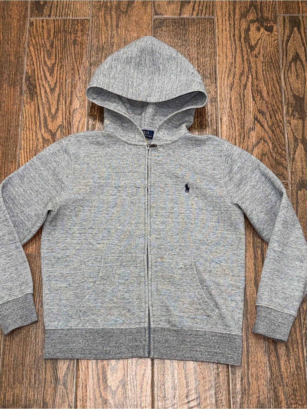 Ralph Lauren Kids Light Gray Hooded Fill Zip-Up hoodie Sweatshirt medium